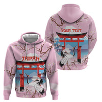 Japanese Torii Gate Cranes Personalised Hoodie Fuji Mount Sakura Seigaiha Pattern LT14 - Polynesian Pride