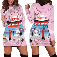 Japanese Torii Gate Cranes Personalised Hoodie Dress Fuji Mount Sakura Seigaiha Pattern LT14 - Polynesian Pride