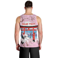 Japanese Torii Gate Cranes Personalised Men Tank Top Fuji Mount Sakura Seigaiha Pattern LT14 - Polynesian Pride