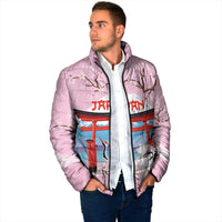 Japanese Torii Gate Cranes Personalised Padded Jacket Fuji Mount Sakura Seigaiha Pattern LT14 - Polynesian Pride