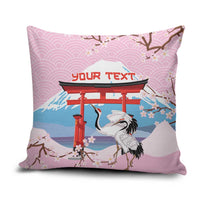 Japanese Torii Gate Cranes Personalised Pillow Cover Fuji Mount Sakura Seigaiha Pattern LT14 Pink - Polynesian Pride