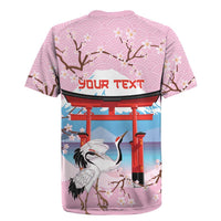 Japanese Torii Gate Cranes Personalised Rugby Jersey Fuji Mount Sakura Seigaiha Pattern LT14 - Polynesian Pride