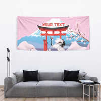 Japanese Torii Gate Cranes Personalised Tapestry Fuji Mount Sakura Seigaiha Pattern LT14 - Polynesian Pride