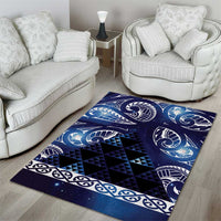 Matariki New Zealand Area Rug NZ Niho Taniwha Maori New Year Blue Galaxy