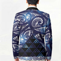 Matariki New Zealand Blazer NZ Niho Taniwha Maori New Year Blue Galaxy LT14 - Polynesian Pride