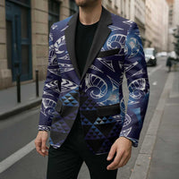 Matariki New Zealand Blazer NZ Niho Taniwha Maori New Year Blue Galaxy LT14 - Polynesian Pride