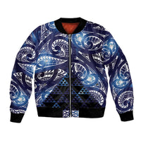 Matariki New Zealand Bomber Jacket NZ Niho Taniwha Maori New Year Blue Galaxy LT14 Unisex Blue - Polynesian Pride