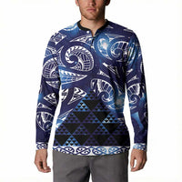 Matariki New Zealand Button Sweatshirt NZ Niho Taniwha Maori New Year Blue Galaxy LT14 - Polynesian Pride