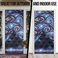 Matariki New Zealand Door Cover NZ Niho Taniwha Maori New Year Blue Galaxy