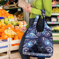 Matariki New Zealand Grocery Bag NZ Niho Taniwha Maori New Year Blue Galaxy LT14 - Polynesian Pride