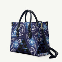 Matariki New Zealand Leather Bag NZ Niho Taniwha Maori New Year Blue Galaxy LT14 Blue - Polynesian Pride