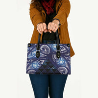 Matariki New Zealand Leather Bag NZ Niho Taniwha Maori New Year Blue Galaxy LT14 - Polynesian Pride