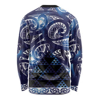 Matariki New Zealand Long Sleeve Shirt NZ Niho Taniwha Maori New Year Blue Galaxy LT14 - Polynesian Pride