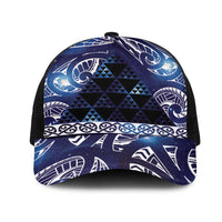 Matariki New Zealand Mesh Trucker Cap NZ Niho Taniwha Maori New Year Blue Galaxy LT14 One Size Black Blue - Polynesian Pride