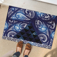 Matariki New Zealand Rubber Doormat NZ Niho Taniwha Maori New Year Blue Galaxy LT14 - Polynesian Pride