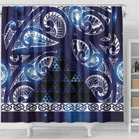 Matariki New Zealand Shower Curtain NZ Niho Taniwha Maori New Year Blue Galaxy LT14 - Polynesian Pride