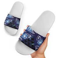 Matariki New Zealand Slide Sandals NZ Niho Taniwha Maori New Year Blue Galaxy