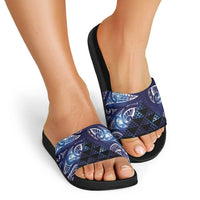 Matariki New Zealand Slide Sandals NZ Niho Taniwha Maori New Year Blue Galaxy