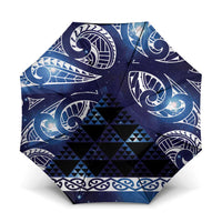 Matariki New Zealand Umbrella NZ Niho Taniwha Maori New Year Blue Galaxy LT14 One Size Folded 11.42 inch Opened Diameter 37.4 inch Blue - Polynesian Pride