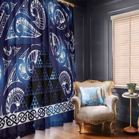 Matariki New Zealand Window Curtain NZ Niho Taniwha Maori New Year Blue Galaxy LT14 - Polynesian Pride