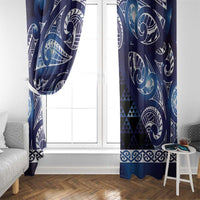 Matariki New Zealand Window Curtain NZ Niho Taniwha Maori New Year Blue Galaxy LT14 - Polynesian Pride