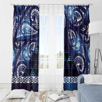 Matariki New Zealand Window Curtain NZ Niho Taniwha Maori New Year Blue Galaxy LT14 - Polynesian Pride
