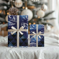 Matariki New Zealand Wrapping Paper NZ Niho Taniwha Maori New Year Blue Galaxy