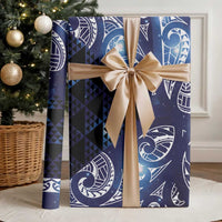Matariki New Zealand Wrapping Paper NZ Niho Taniwha Maori New Year Blue Galaxy