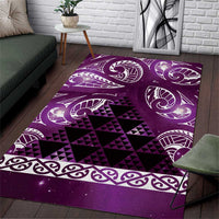 Matariki New Zealand Area Rug NZ Niho Taniwha Maori New Year Purple Galaxy