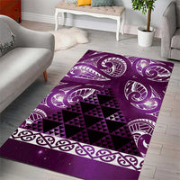 Matariki New Zealand Area Rug NZ Niho Taniwha Maori New Year Purple Galaxy