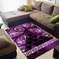 Matariki New Zealand Area Rug NZ Niho Taniwha Maori New Year Purple Galaxy