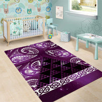Matariki New Zealand Area Rug NZ Niho Taniwha Maori New Year Purple Galaxy