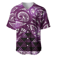 Matariki New Zealand Baseball Jersey NZ Niho Taniwha Maori New Year Purple Galaxy LT14 Purple - Polynesian Pride