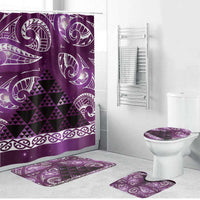 Matariki New Zealand Bathroom Set NZ Niho Taniwha Maori New Year Purple Galaxy LT14 Bathroom Set (4 pcs) Purple - Polynesian Pride