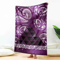 Matariki New Zealand Blanket NZ Niho Taniwha Maori New Year Purple Galaxy LT14 - Polynesian Pride