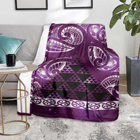 Matariki New Zealand Blanket NZ Niho Taniwha Maori New Year Purple Galaxy LT14 - Polynesian Pride