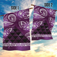 Matariki New Zealand Garden Flag NZ Niho Taniwha Maori New Year Purple Galaxy LT14 - Polynesian Pride
