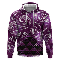 Matariki New Zealand Hoodie NZ Niho Taniwha Maori New Year Purple Galaxy LT14 Pullover Hoodie Purple - Polynesian Pride