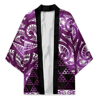 Matariki New Zealand Kimono NZ Niho Taniwha Maori New Year Purple Galaxy LT14 Unisex Purple - Polynesian Pride