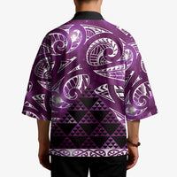 Matariki New Zealand Kimono NZ Niho Taniwha Maori New Year Purple Galaxy LT14 - Polynesian Pride