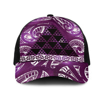 Matariki New Zealand Mesh Trucker Cap NZ Niho Taniwha Maori New Year Purple Galaxy LT14 One Size Black Purple - Polynesian Pride