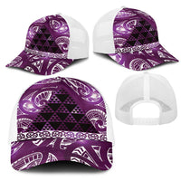 Matariki New Zealand Mesh Trucker Cap NZ Niho Taniwha Maori New Year Purple Galaxy LT14 - Polynesian Pride