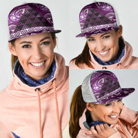 Matariki New Zealand Mesh Trucker Cap NZ Niho Taniwha Maori New Year Purple Galaxy LT14 - Polynesian Pride