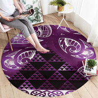 Matariki New Zealand Round Carpet NZ Niho Taniwha Maori New Year Purple Galaxy LT14 - Polynesian Pride
