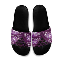 Matariki New Zealand Slide Sandals NZ Niho Taniwha Maori New Year Purple Galaxy