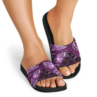 Matariki New Zealand Slide Sandals NZ Niho Taniwha Maori New Year Purple Galaxy