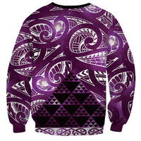 Matariki New Zealand Sweatshirt NZ Niho Taniwha Maori New Year Purple Galaxy LT14 - Polynesian Pride