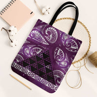 Matariki New Zealand Tote Bag NZ Niho Taniwha Maori New Year Purple Galaxy