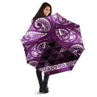 Matariki New Zealand Umbrella NZ Niho Taniwha Maori New Year Purple Galaxy LT14 - Polynesian Pride