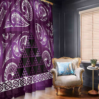 Matariki New Zealand Window Curtain NZ Niho Taniwha Maori New Year Purple Galaxy LT14 - Polynesian Pride